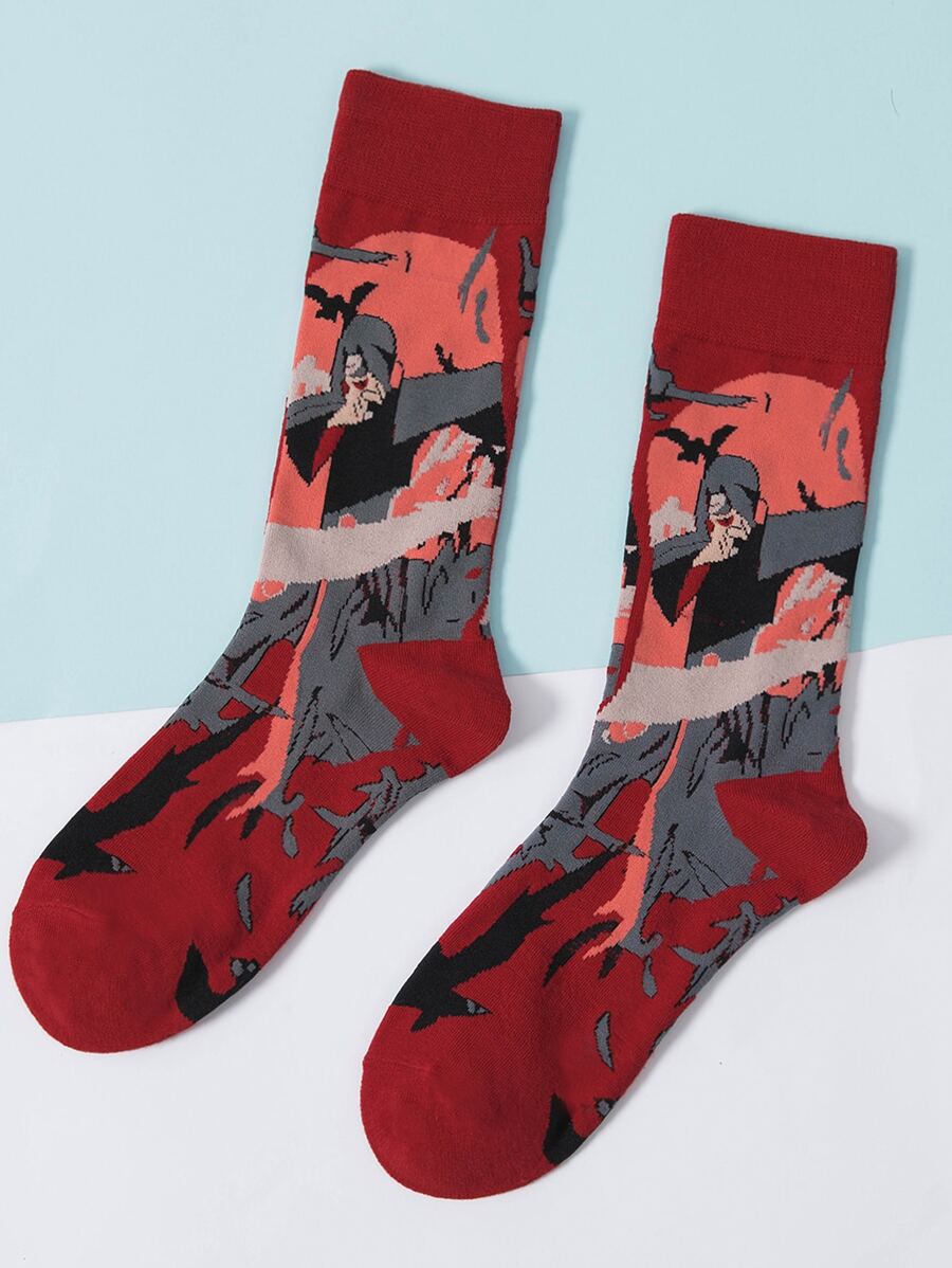 Calcetines de hombres con estampado de dibujos animados - Multicolor - Ver 1