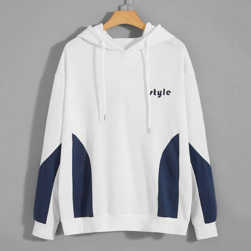 

Guys Letter Graphic Hoodie, White