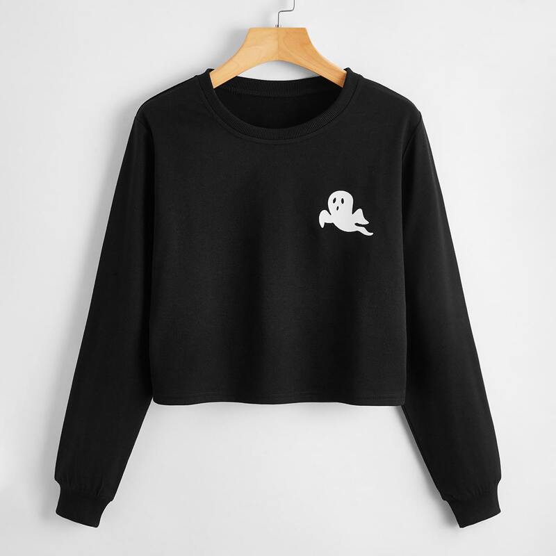 

Cartoon Graphic Sweatshirt, Black