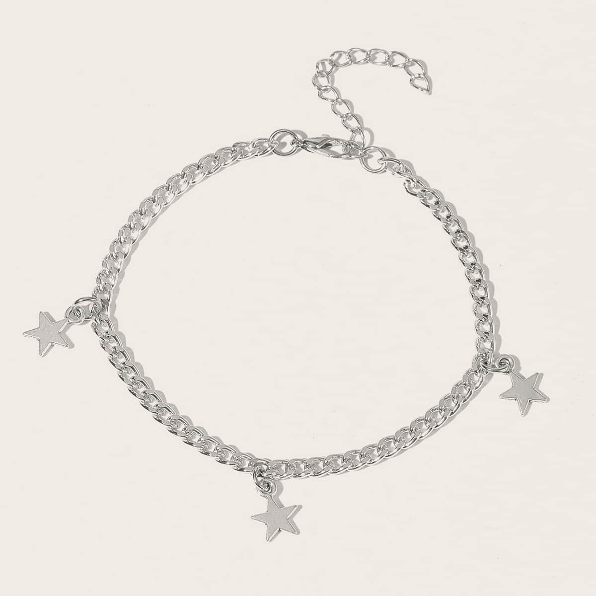 

Star Decor Chain Bracelet, Silver