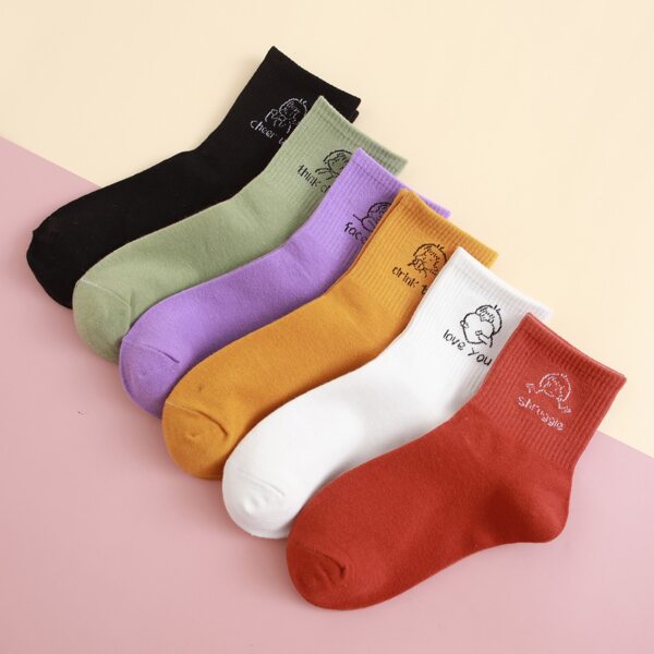 

6pairs Cartoon Graphic Socks, Multicolor