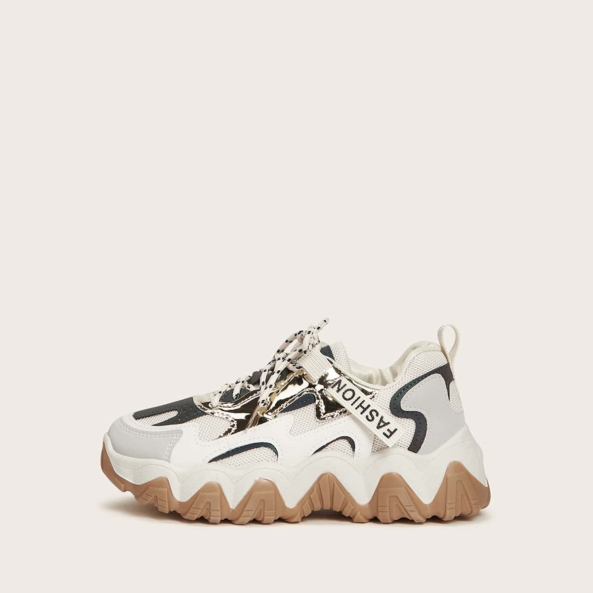 

Metallic Lace-up Chunky Sneakers, Multicolor