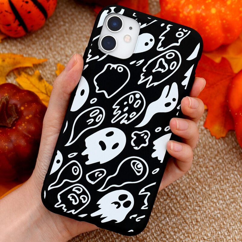 

Ghost Print iPhone Case, Black and white