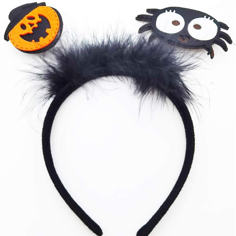 

Pumpkin & Spider Decor Hair Hoop, Black