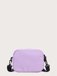 拉鏈尼龙斜背包 - 紫羅蘭色 - 查看 3
