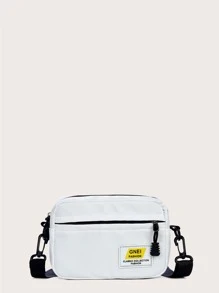 Bolsa bandolera nylón con cremallera delantera - Blanco - Ver 1