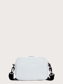 Bolsa bandolera nylón con cremallera delantera - Blanco - Ver 3