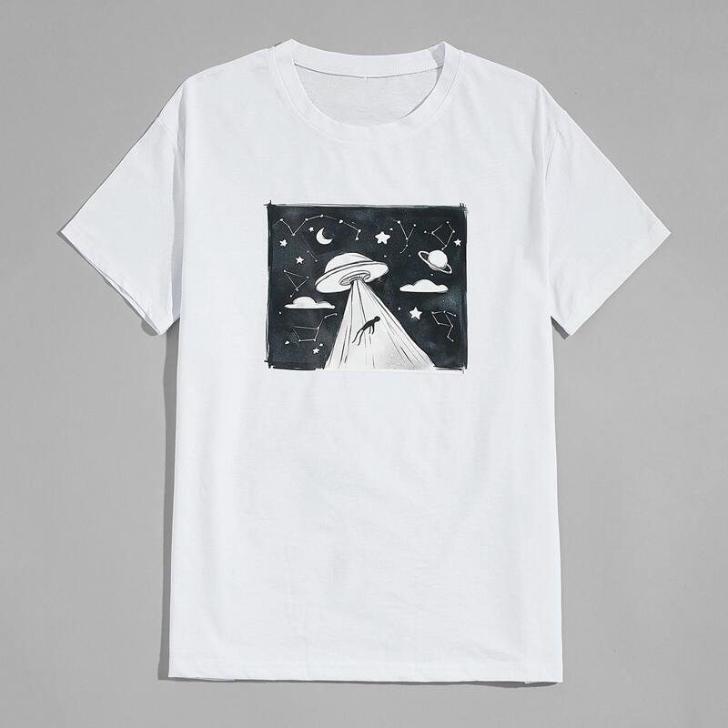 

Guys Cartoon Graphic Tee, White