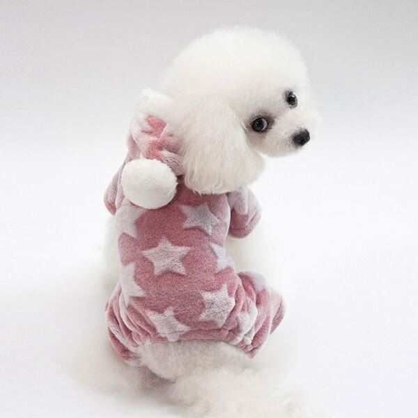 

Star Pattern Dog Pajamas, Pink