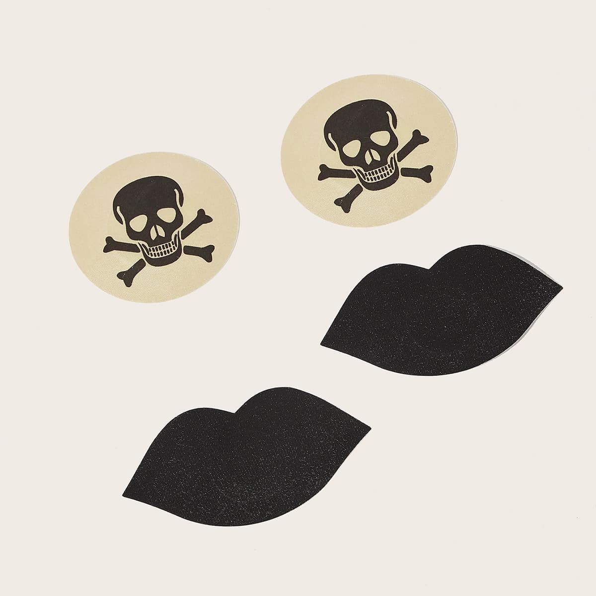 

2pairs Pirate Skull Pattern Nipple Cover, Multicolor