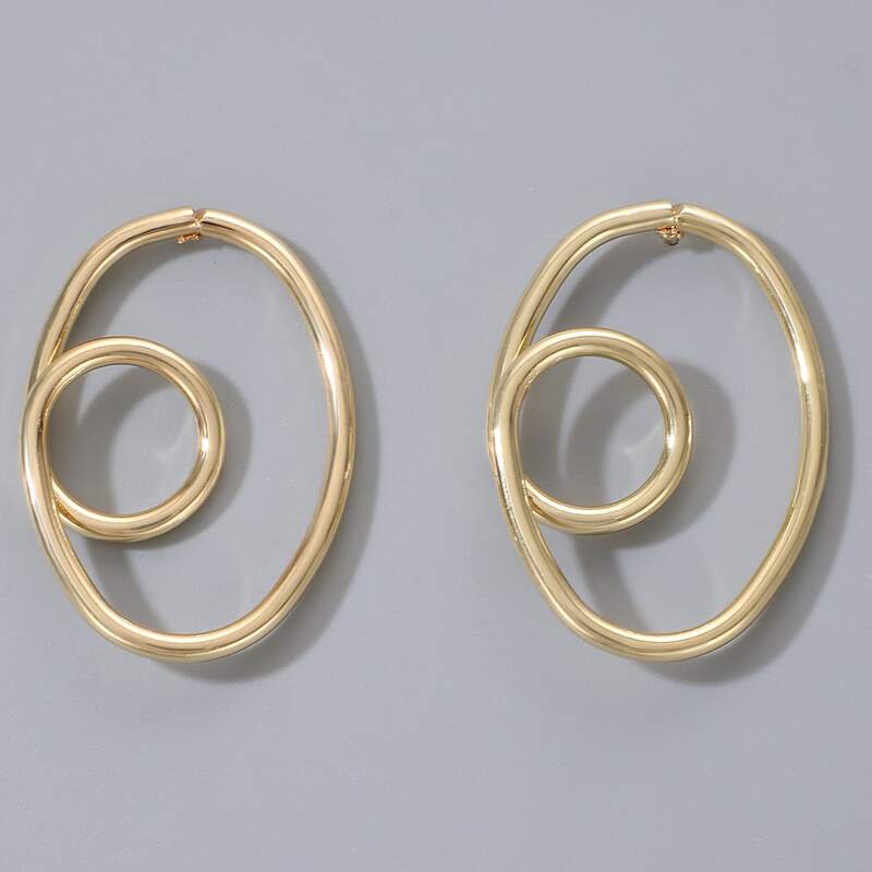 

Ring Drop Earrings, Gold