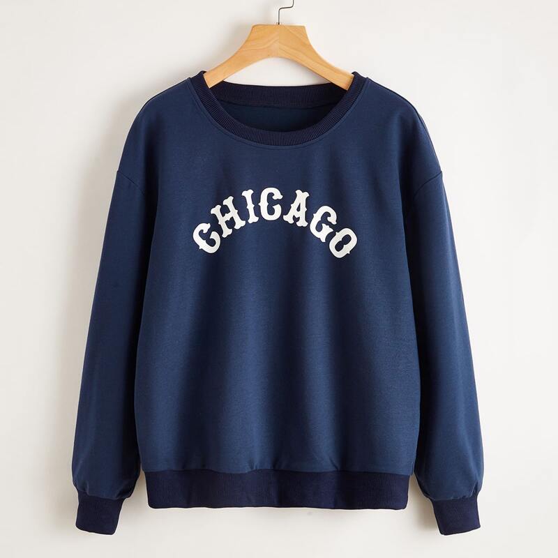 

Letter Graphic Sweatshirt, Navy blue