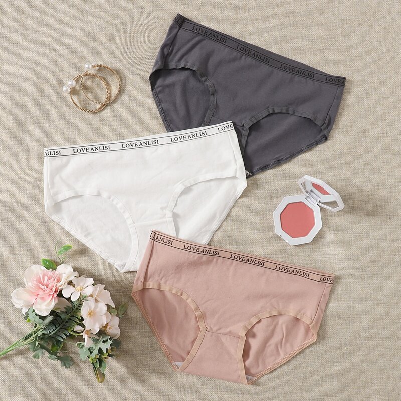 

3pack Letter Tape Panty Set, Multicolor
