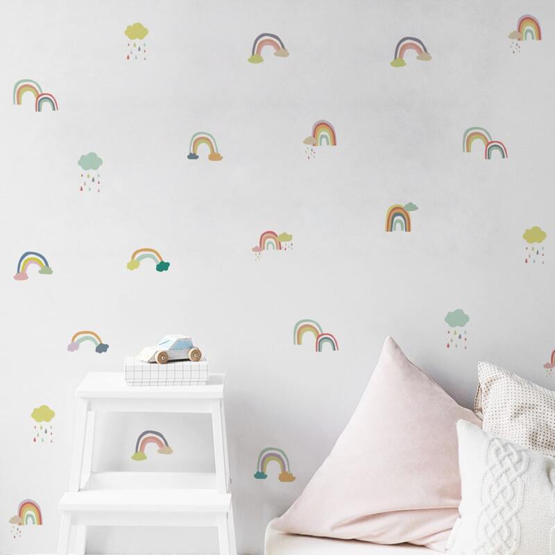 

Kids Cartoon Rainbow Pattern Wall Sticker, Multicolor