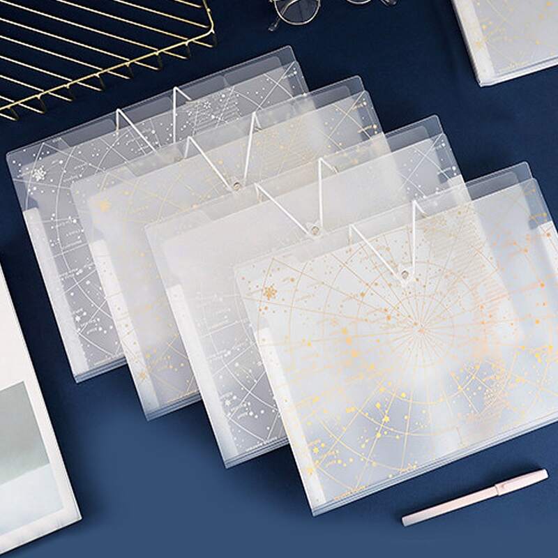 

1pc Galaxy Pattern Random File Pocket, Clear