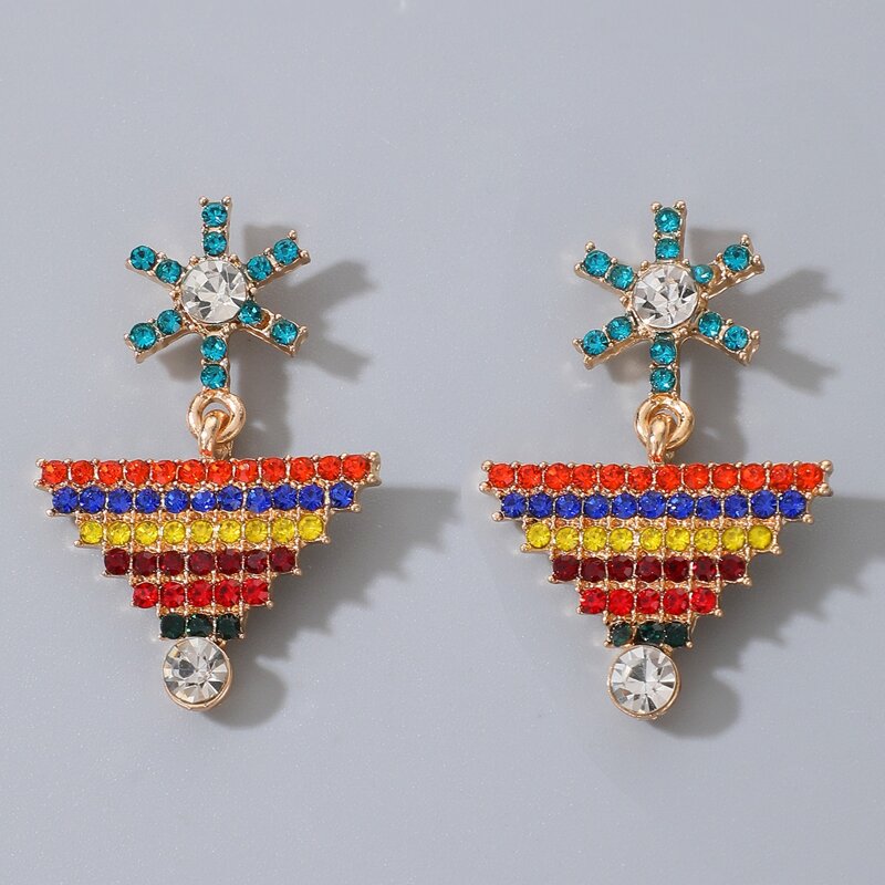 

Rhinestone Geo Drop Earrings, Multicolor