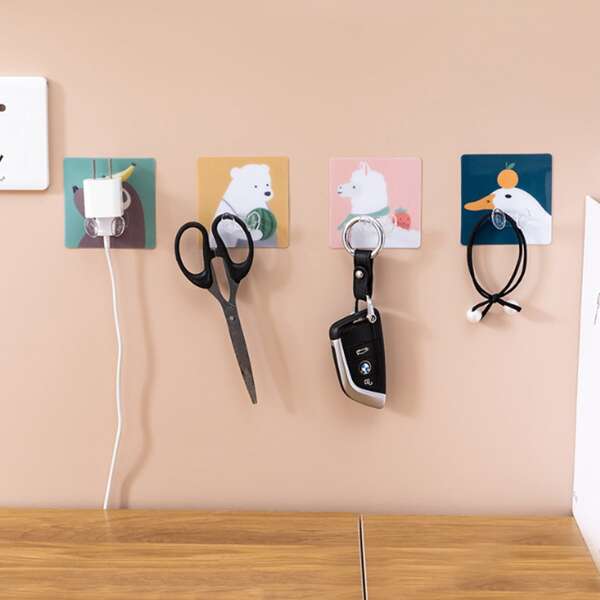 

4pcs Cartoon Graphic Wall Hook, Multicolor