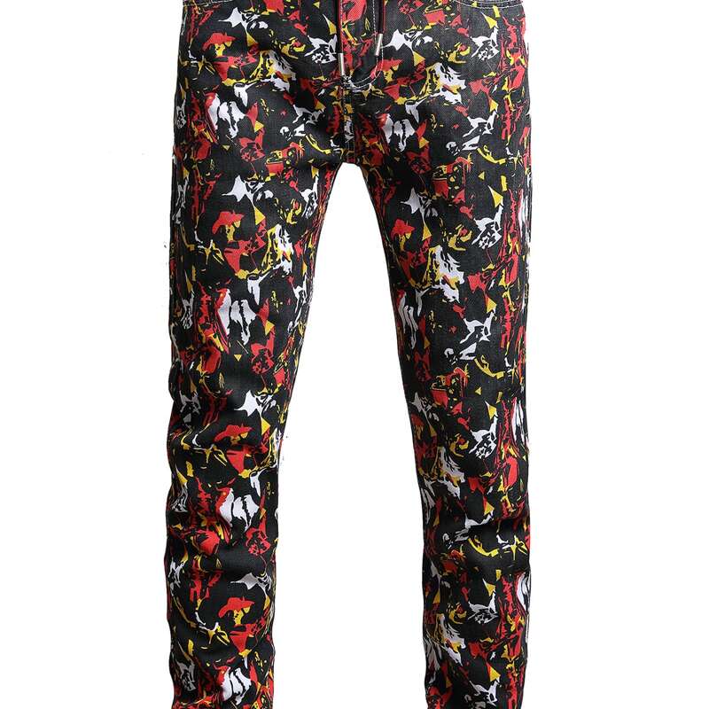 

Guys All Over Print Skinny Jeans, Multicolor
