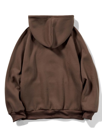 Prep Hombres Capucha Con Estampado Floral Y Bolsillo Canguro