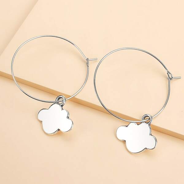 

Cloud Charm Earrings, Silver