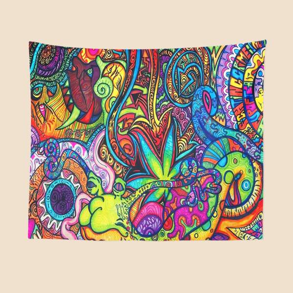 

Graphic Print Tapestry, Multicolor