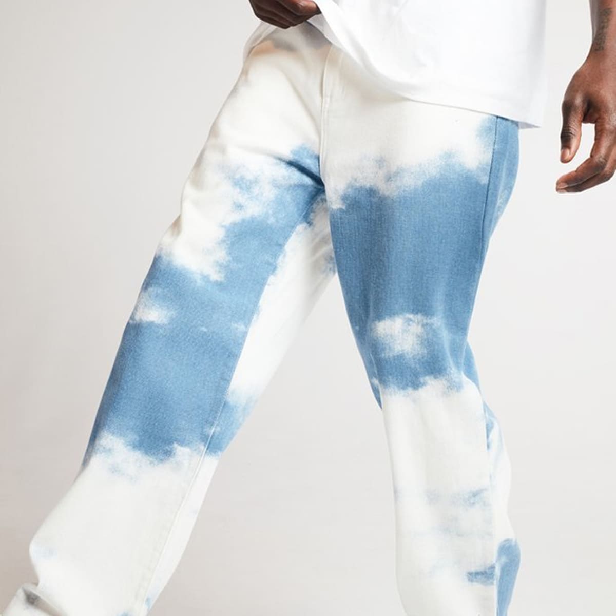 

Guys Tie Dye Jeans, Blue and white
