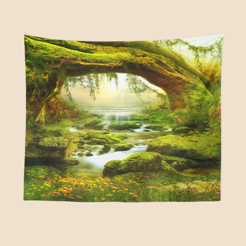 

Landscape Print Tapestry, Multicolor