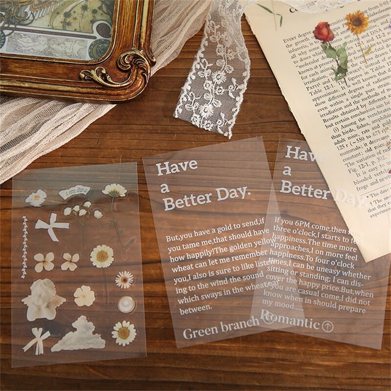 

3sheets Random Flower Print Sticker, Multicolor
