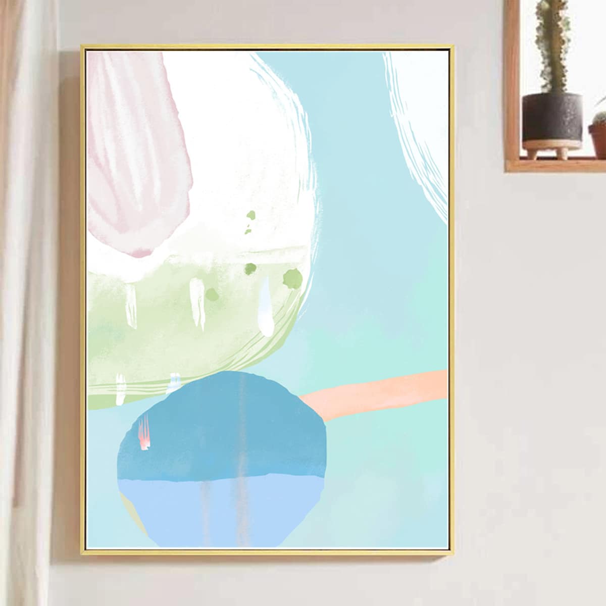 

Water Color Pattern Wall Painting Without Frame, Multicolor