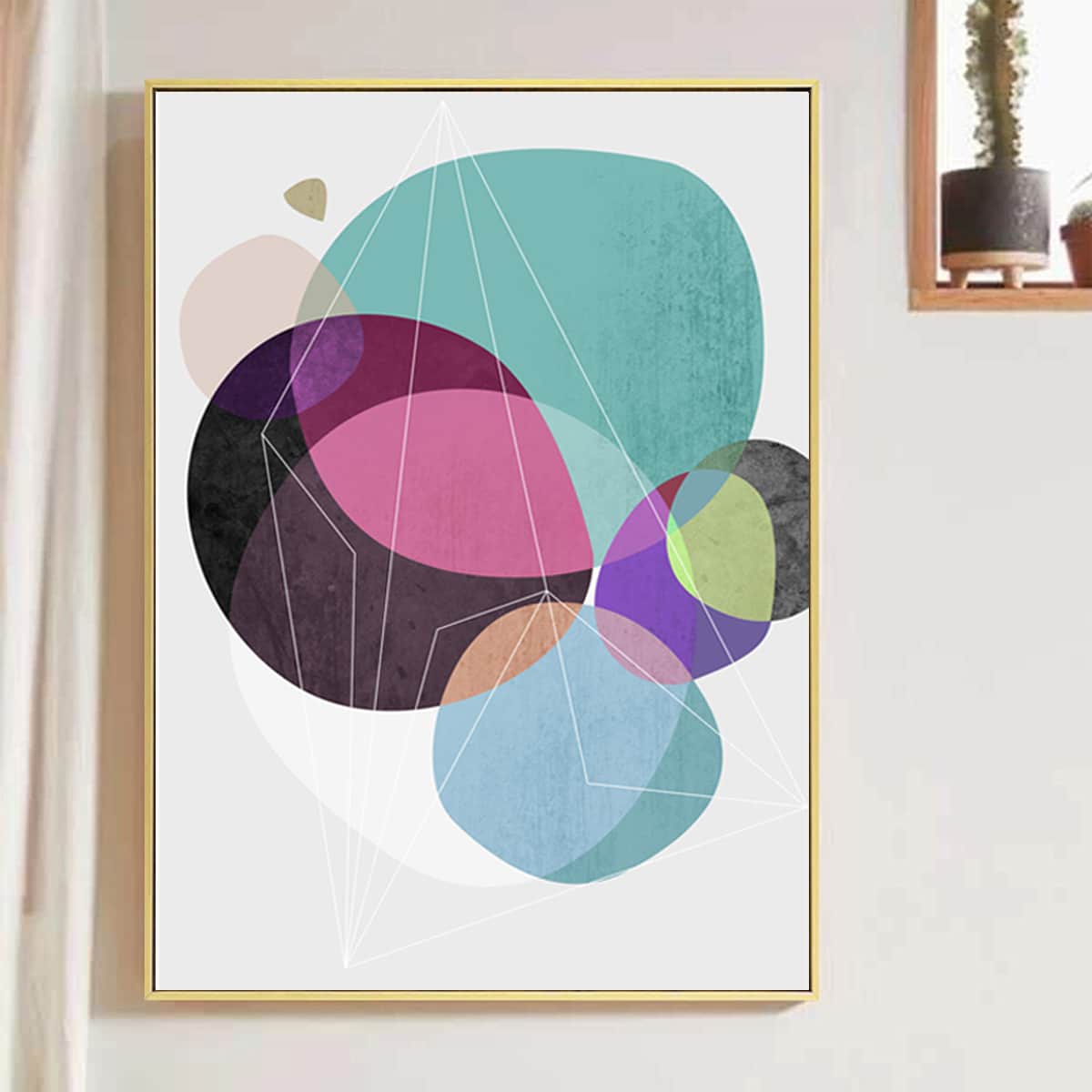 

Water Color Pattern Wall Painting Without Frame, Multicolor