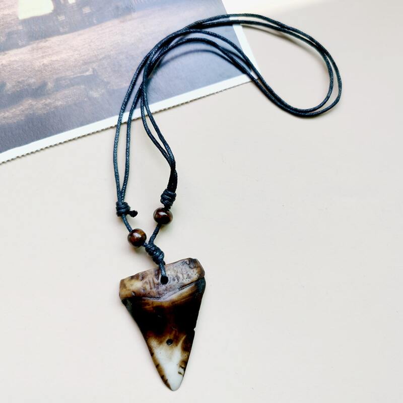 

Guys Triangle Charm Necklace, Brown