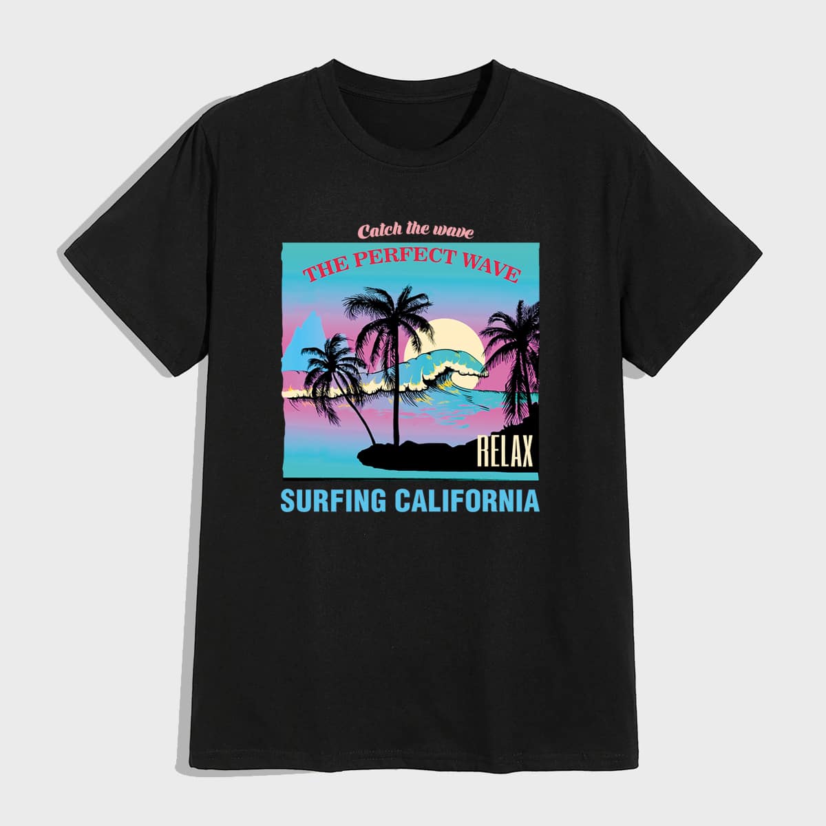 

Guys Letter Tropical Graphic Tee, Black