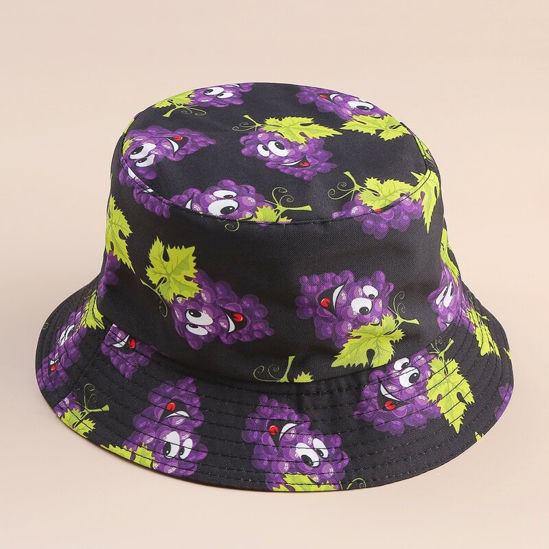 

Cartoon Grape Bucket Hat, Multicolor
