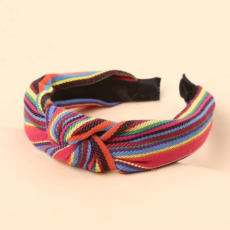 

Striped Knot Decor Hair Hoop, Multicolor