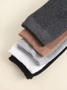 5 pares calcetines de canalé simple - Multicolor - Ver 3