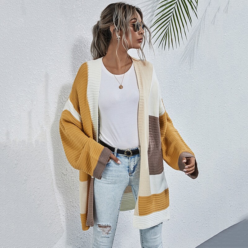 

Colorblock Longline Knit Cardigan, Multicolor