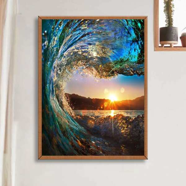

Landscape Print DIY Diamond Drawing Without Frame, Multicolor