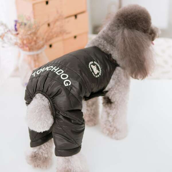 

Letter Graphic Dog Jumpsuits, Black