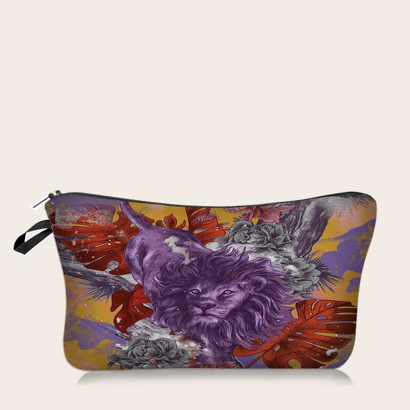 

Lion Pattern Makeup Bag, Multicolor