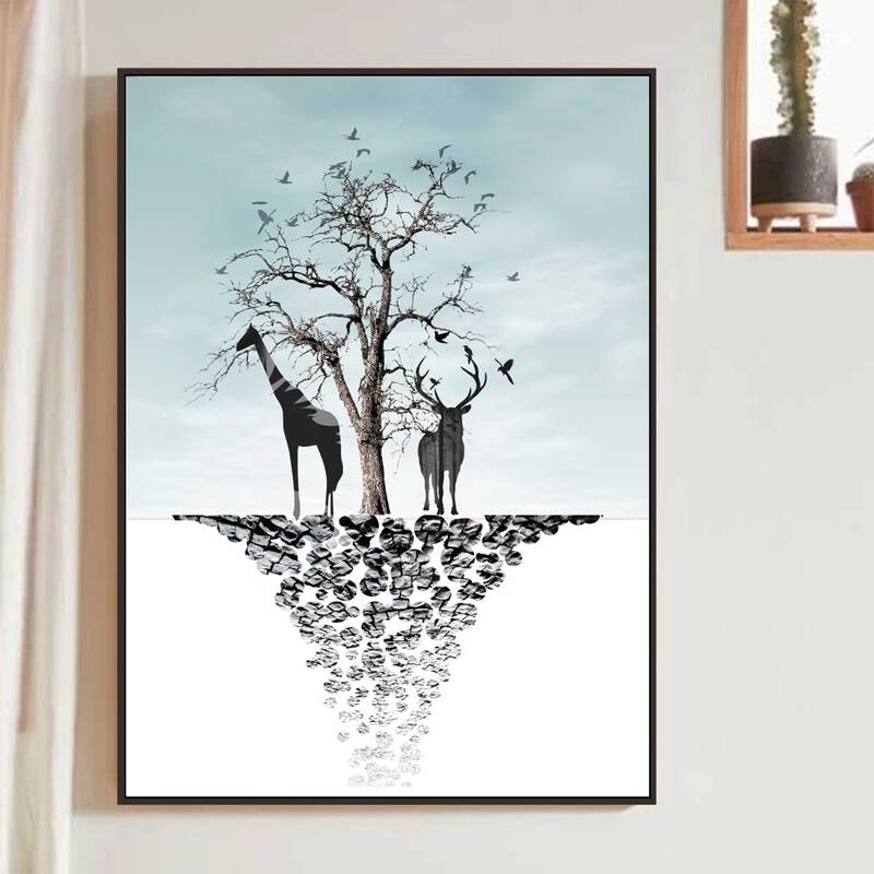 

Animal Print Wall Painting Without Frame, Multicolor