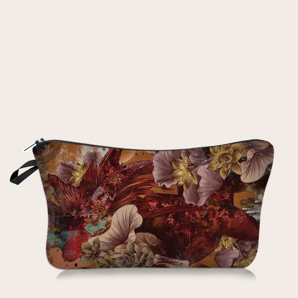 

Flower Pattern Makeup Bag, Multicolor