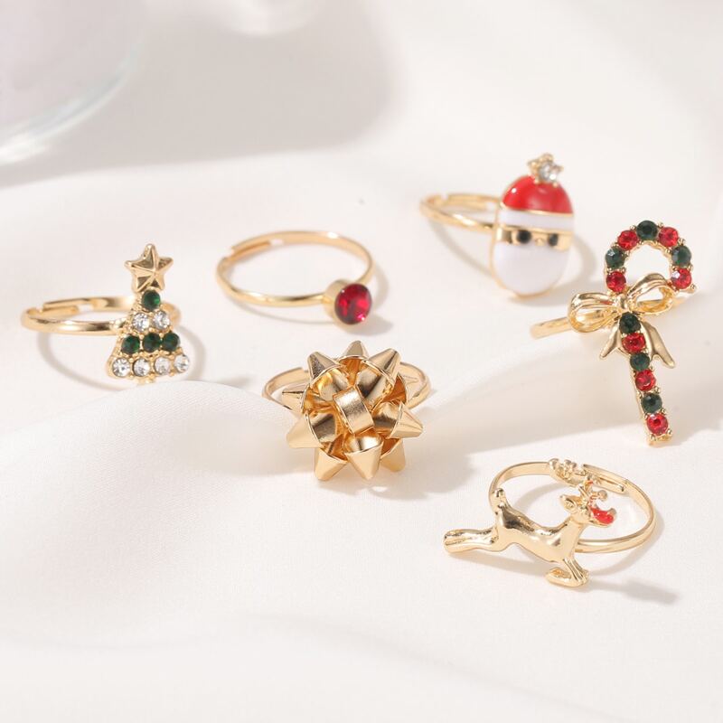 

6pcs Christmas Tree Decor Ring, Gold