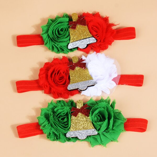 

3pcs Baby Christmas Bell Decor Headband, Multicolor