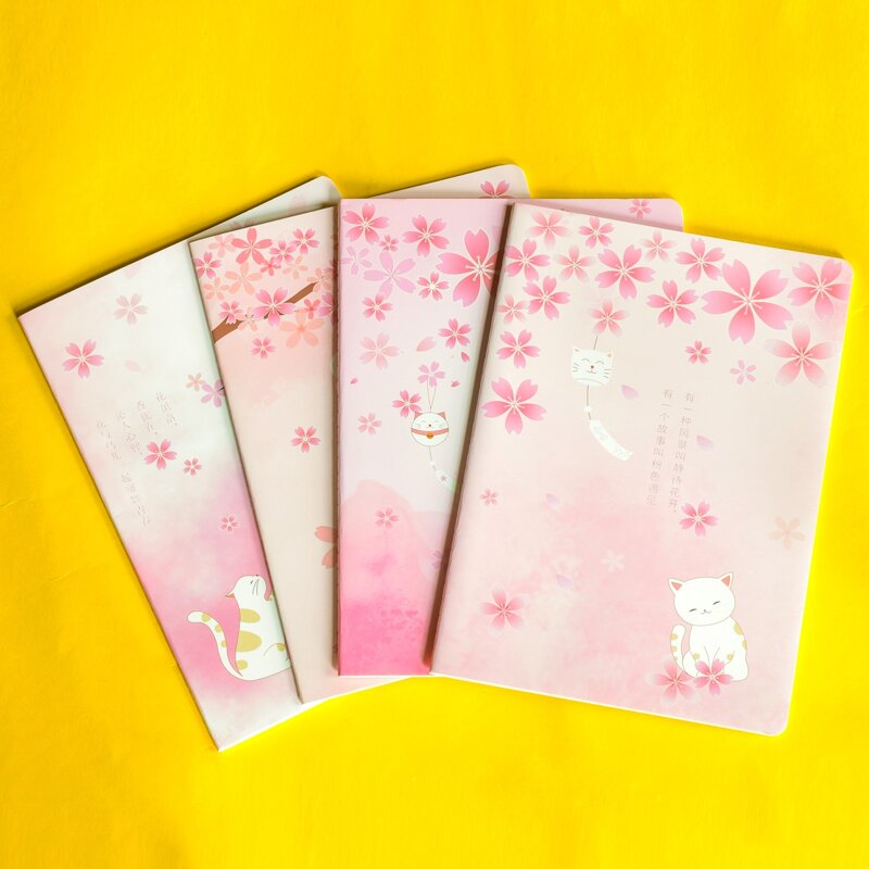 

1pack Cat Print Cover Random Notebook, Multicolor
