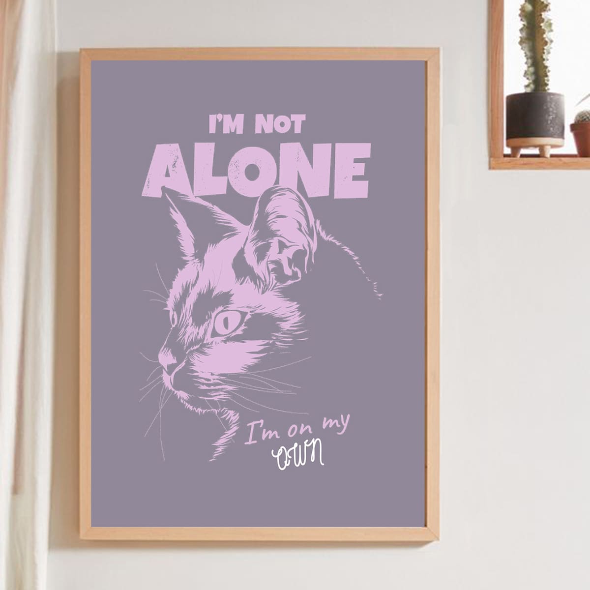 

Cat Print Wall Painting Without Frame, Multicolor