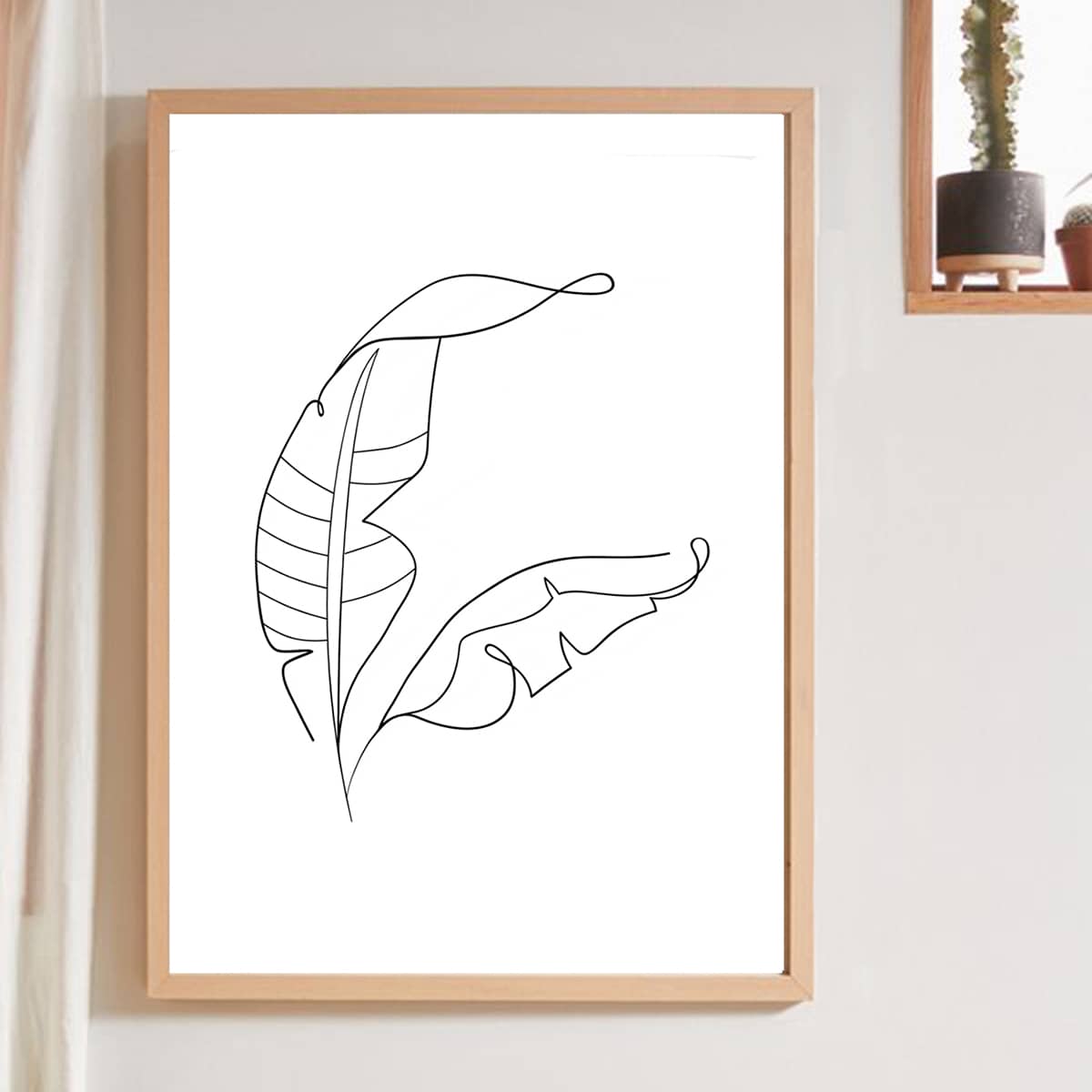 

Leaf Print Wall Painting Without Frame, White