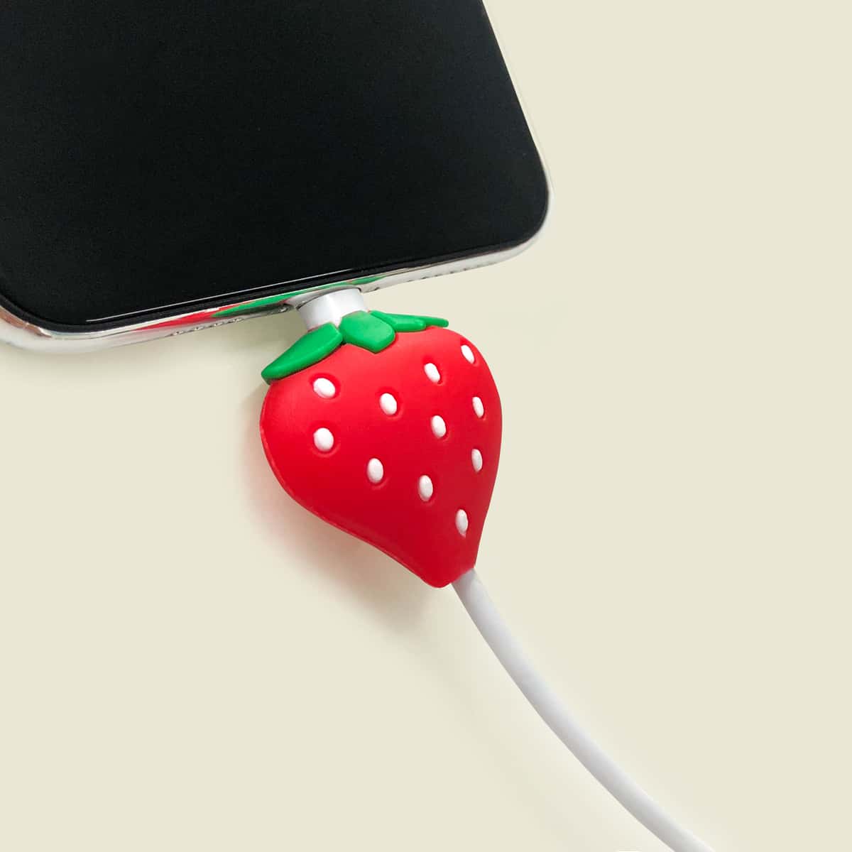 

Strawberry Shaped Data Cable Protector, Red