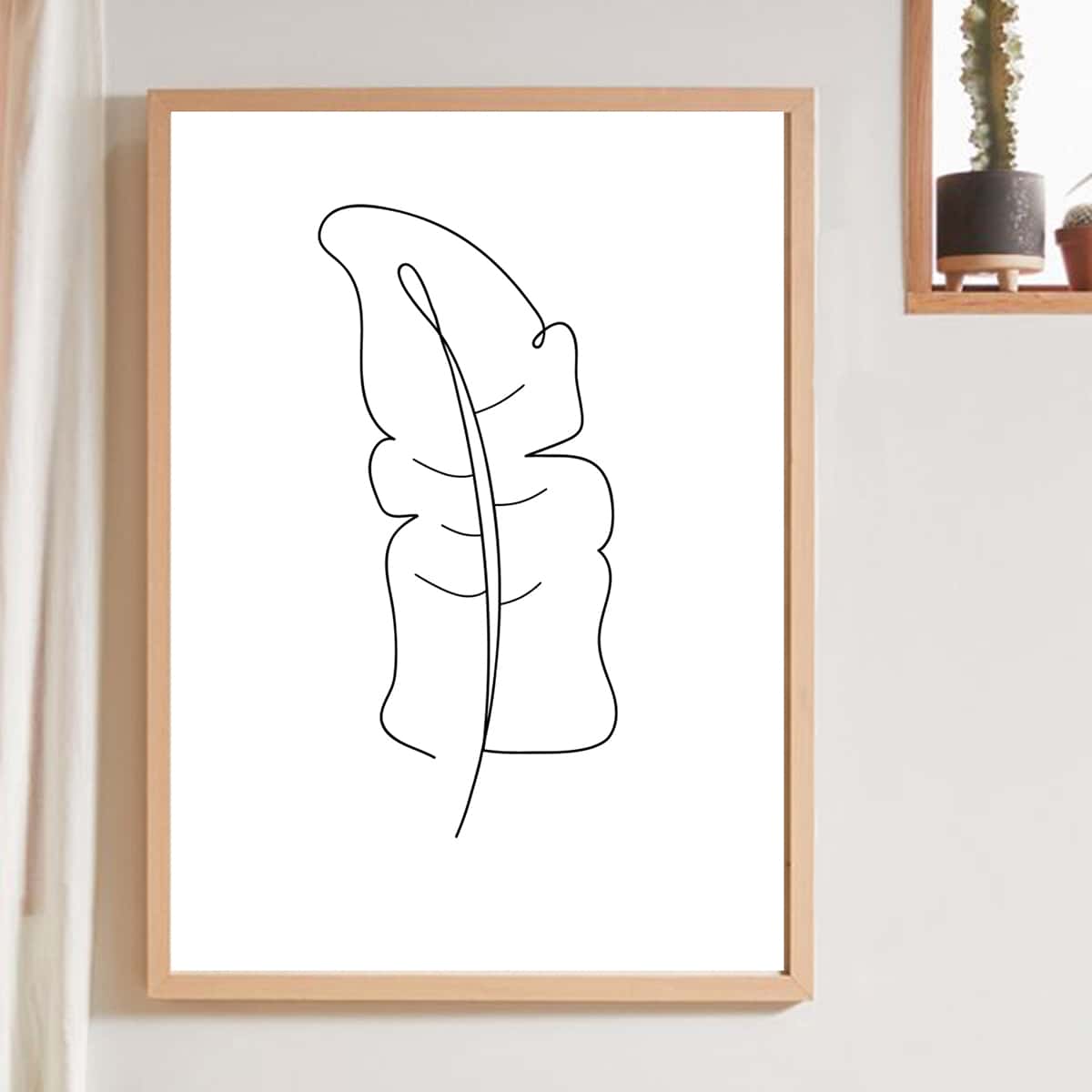

Leaf Print Wall Painting Without Frame, White