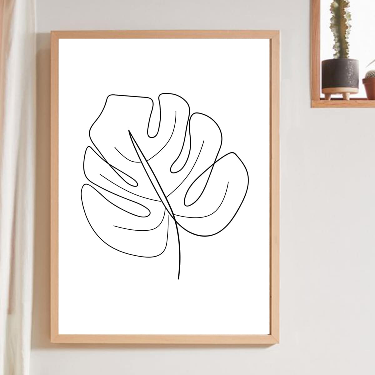 

Leaf Print Wall Painting Without Frame, White