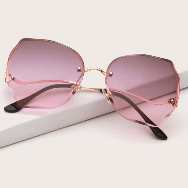 

Simple Rimless Sunglasses, Mauve purple